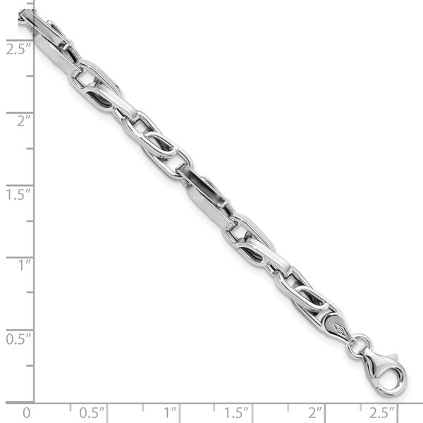 14K White Gold Polished Fancy Link Bracelet - Image 4