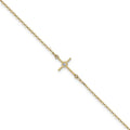 Leslie's 14K Polished CZ Cross Anklet