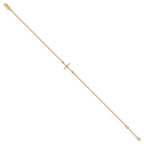 Leslie's 14K Polished CZ Cross Anklet - Image 2