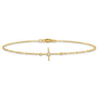 Leslie's 14K Polished CZ Cross Anklet - Image 3