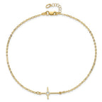 Leslie's 14K Polished CZ Cross Anklet - Image 4