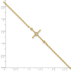 Leslie's 14K Polished CZ Cross 1in ext. Bracelet - Image 3