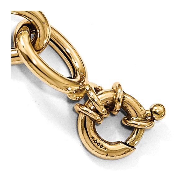 Leslie's 14K Polished Cable Oval Link Bracelet - Image 3