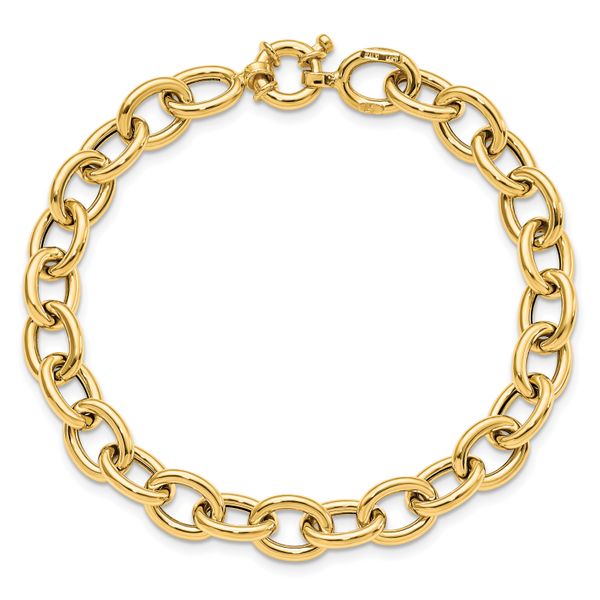 Leslie's 14K Polished Cable Oval Link Bracelet - Image 4