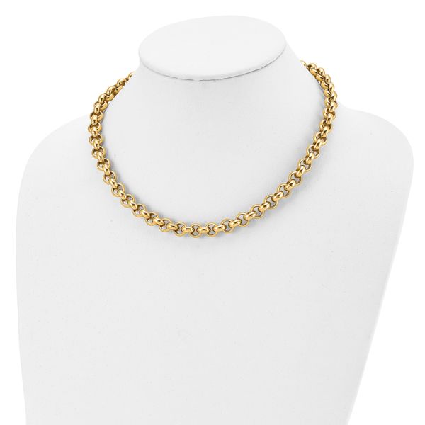 14K Polished Rolo Link Necklace - Image 3
