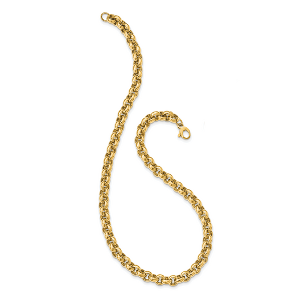 14K Polished Rolo Link Necklace - Image 4