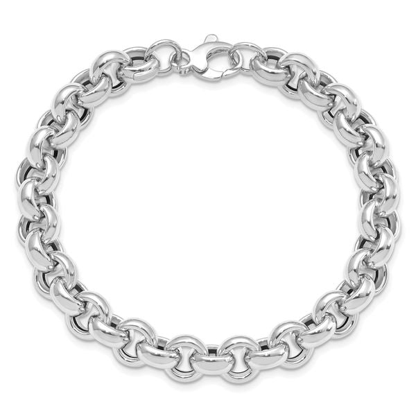 Leslie's 14k White Gold Polished Rolo Link Bracelet - Image 4