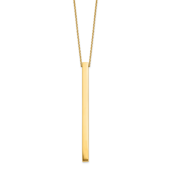 Leslie's 14K Polished Bar 2in ext. Necklace