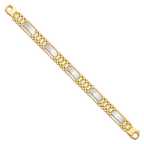 Leslie's 14K Two-tone Polished and Satin Men's Bracelet - Image 2