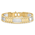 Leslie's 14K Two-tone Polished and Satin Men's Bracelet - Image 4