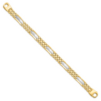 Leslie's 14K Two-tone Polished and Satin Men's Bracelet - Image 2