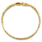 Leslie's 14K Two-tone Polished and Satin Men's Bracelet - Image 4