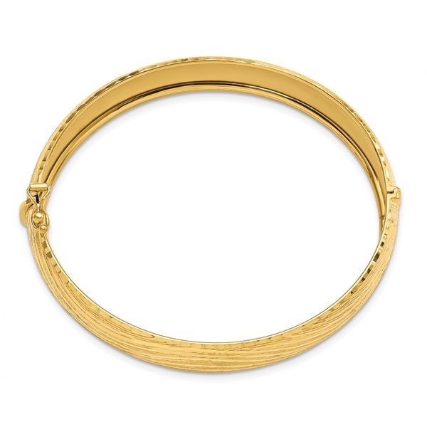 Leslie's 14K Polished and Textured Hinged Bangle - Image 2