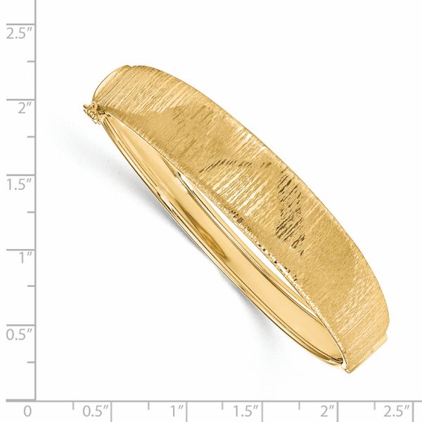 Leslie's 14K Polished and Textured Hinged Bangle - Image 3