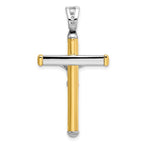 14K Two-tone Polished Crucifix Pendant - Image 3