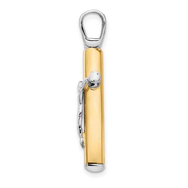 14K Two-tone Polished Crucifix Pendant - Image 2