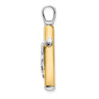 14K Two-tone Polished Crucifix Pendant - Image 2