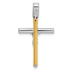 14K Two-tone Polished Crucifix Pendant - Image 3