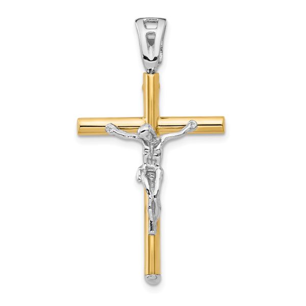 Leslie's 14K Two-tone Polished Crucifix Pendant