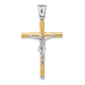 Leslie's 14K Two-tone Polished Crucifix Pendant
