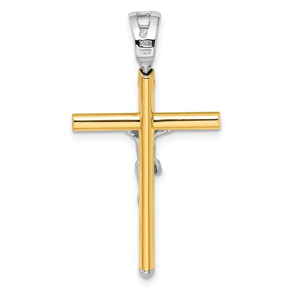 Leslie's 14K Two-tone Polished Crucifix Pendant - Image 3