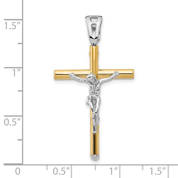 Leslie's 14K Two-tone Polished Crucifix Pendant - Image 4