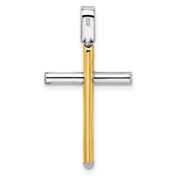 Leslie's 14K Two-tone Polished Cross Pendant - Image 3
