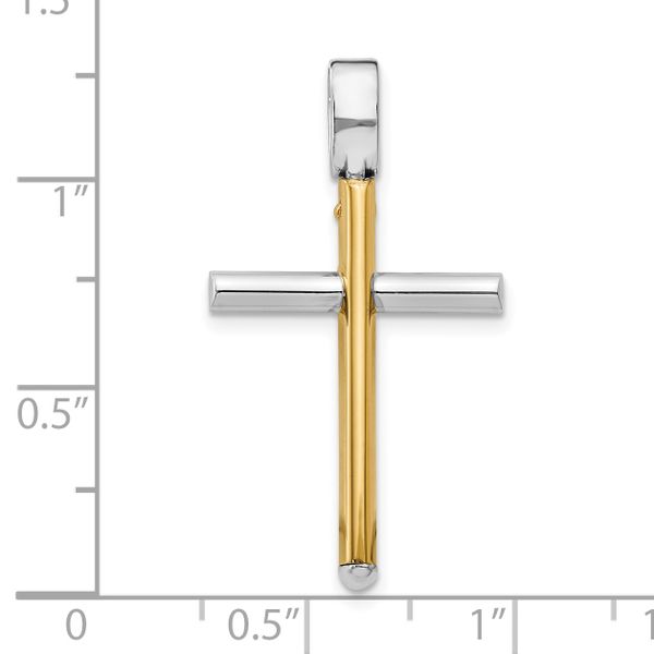 Leslie's 14K Two-tone Polished Cross Pendant - Image 4