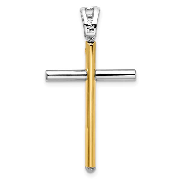 Leslie's 14K Two-tone Polished Cross Pendant - Image 3