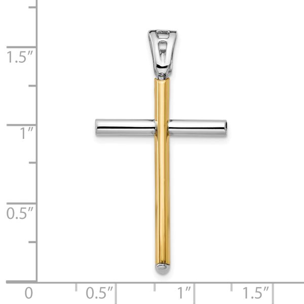 Leslie's 14K Two-tone Polished Cross Pendant - Image 4