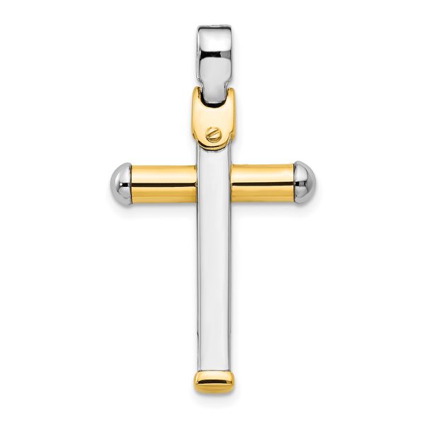 Leslie's 14K Two-tone Polished Cross Pendant