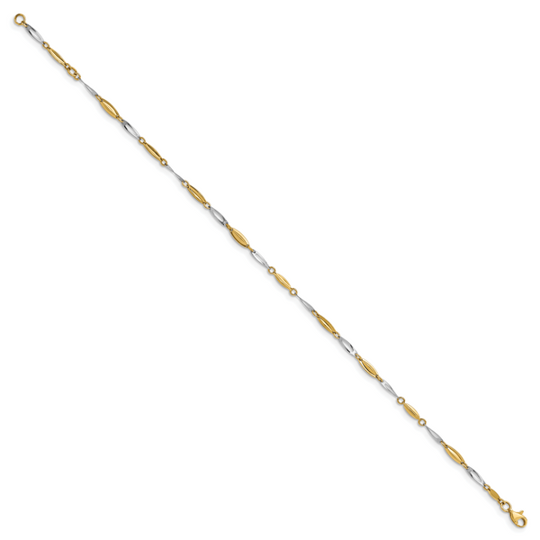 Leslie's 14K Two-tone Polished with 1in ext. Anklet - Image 2