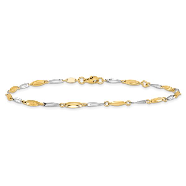 Leslie's 14K Two-tone Polished with 1in ext. Anklet - Image 3