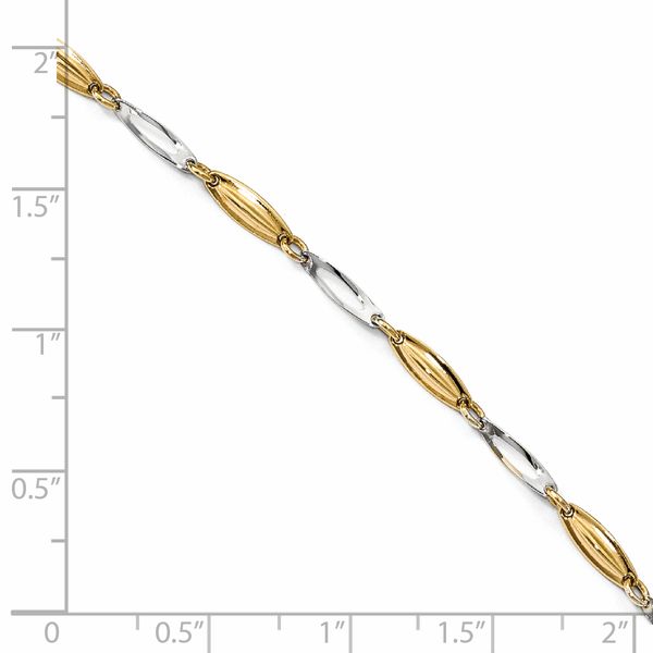 Leslie's 14K Two-tone Polished with 1in ext. Anklet - Image 4