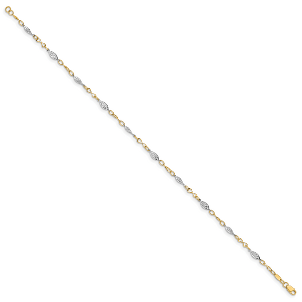Leslie's 14K Two-tone Polished with 1in ext. Anklet - Image 2