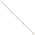 Leslie's 14K Two-tone Polished with 1in ext. Anklet - Image 2