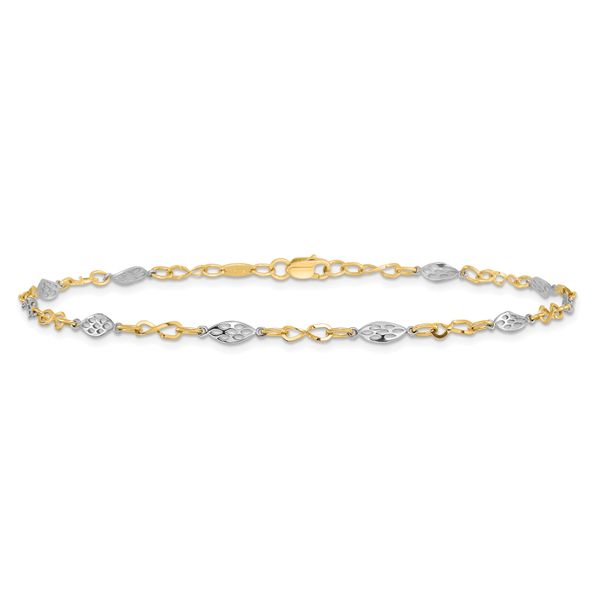Leslie's 14K Two-tone Polished with 1in ext. Anklet - Image 3
