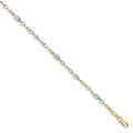 Leslie's 14K Two-tone Polished with 1in ext. Anklet