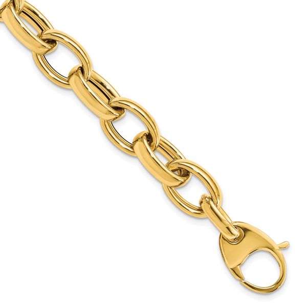 Leslie's 14K Polished Fancy Link 8in w/.5 ext. Bracelet