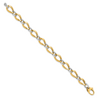14K Two-tone Polished Fancy Link Bracelet - Image 2