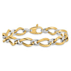 14K Two-tone Polished Fancy Link Bracelet - Image 3