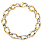 14K Two-tone Polished Fancy Link Bracelet - Image 4