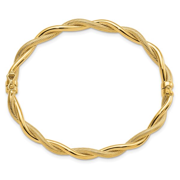 Leslie's 14K Polished and Textured Twist Bangle - Image 2
