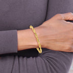 Leslie's 14K Polished and Textured Twist Bangle - Image 4