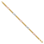 Leslie's 14K Tri-color Polished and Textured Infinity Fancy Bracelet - Image 2
