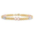 Leslie's 14K Tri-color Polished and Textured Infinity Fancy Bracelet - Image 3