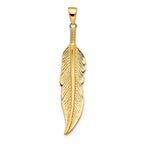 14K Feather Pendant