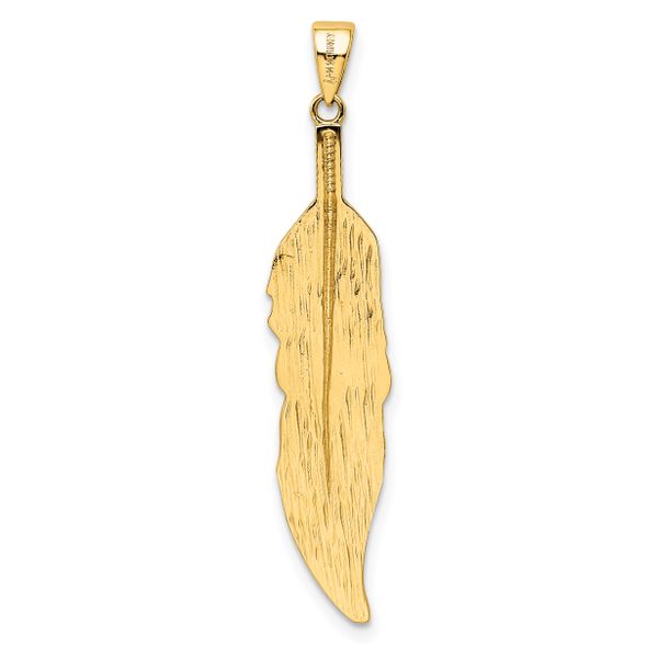 14K Feather Pendant - Image 3