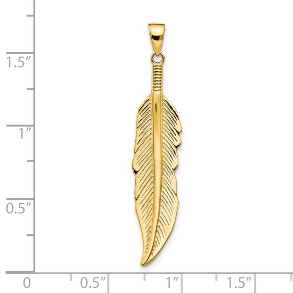 14K Feather Pendant - Image 4