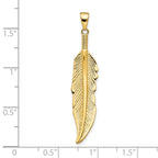 14K Feather Pendant - Image 4